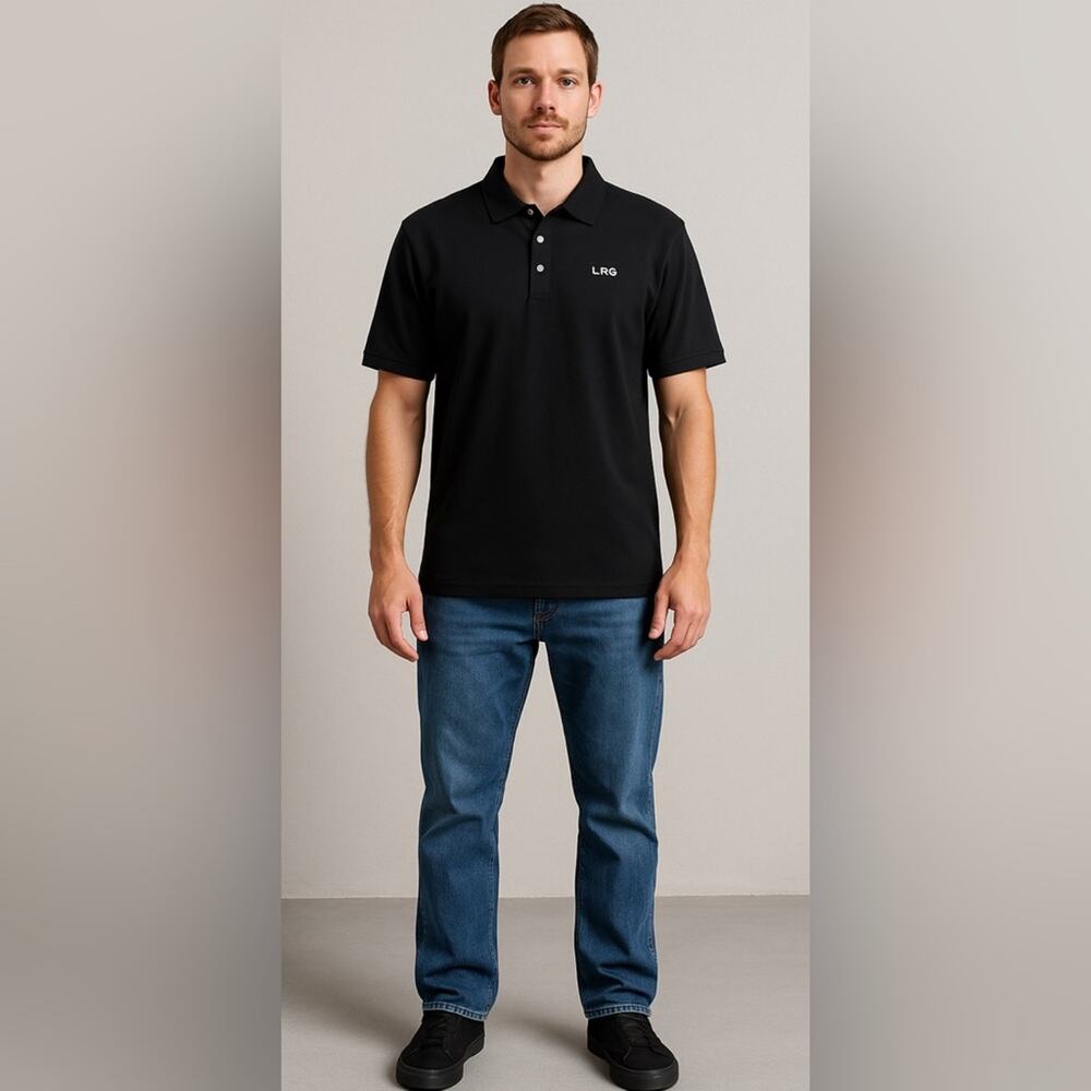 LRG Classic Black Polo Shirt size large NWT